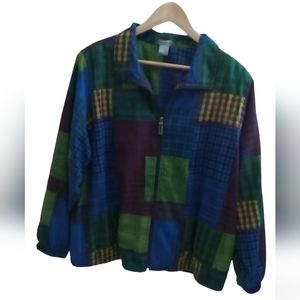 KORET SPORT 1980s Jacket Size Petite Medium Color Block Shoulder Pads Coat